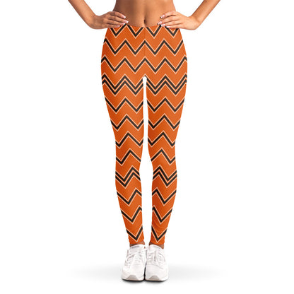 Halloween Zig Zag Pattern Print Women's Leggings