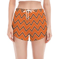 Halloween Zig Zag Pattern Print Women's Split Running Shorts