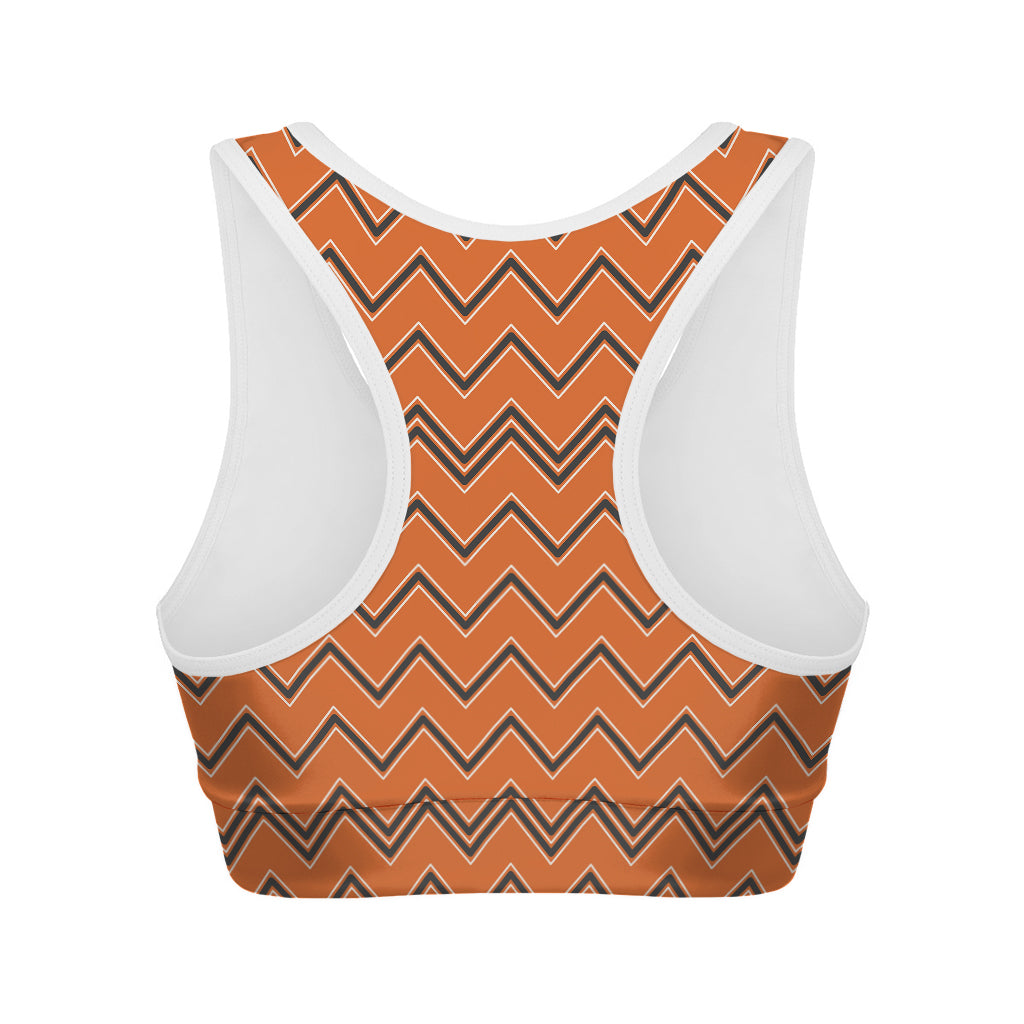 Halloween Zig Zag Pattern Print Women's Sports Bra
