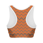 Halloween Zig Zag Pattern Print Women's Sports Bra