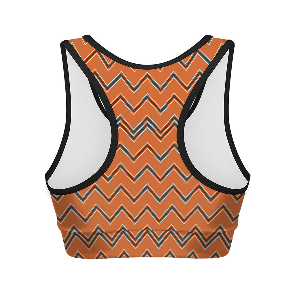 Halloween Zig Zag Pattern Print Women's Sports Bra