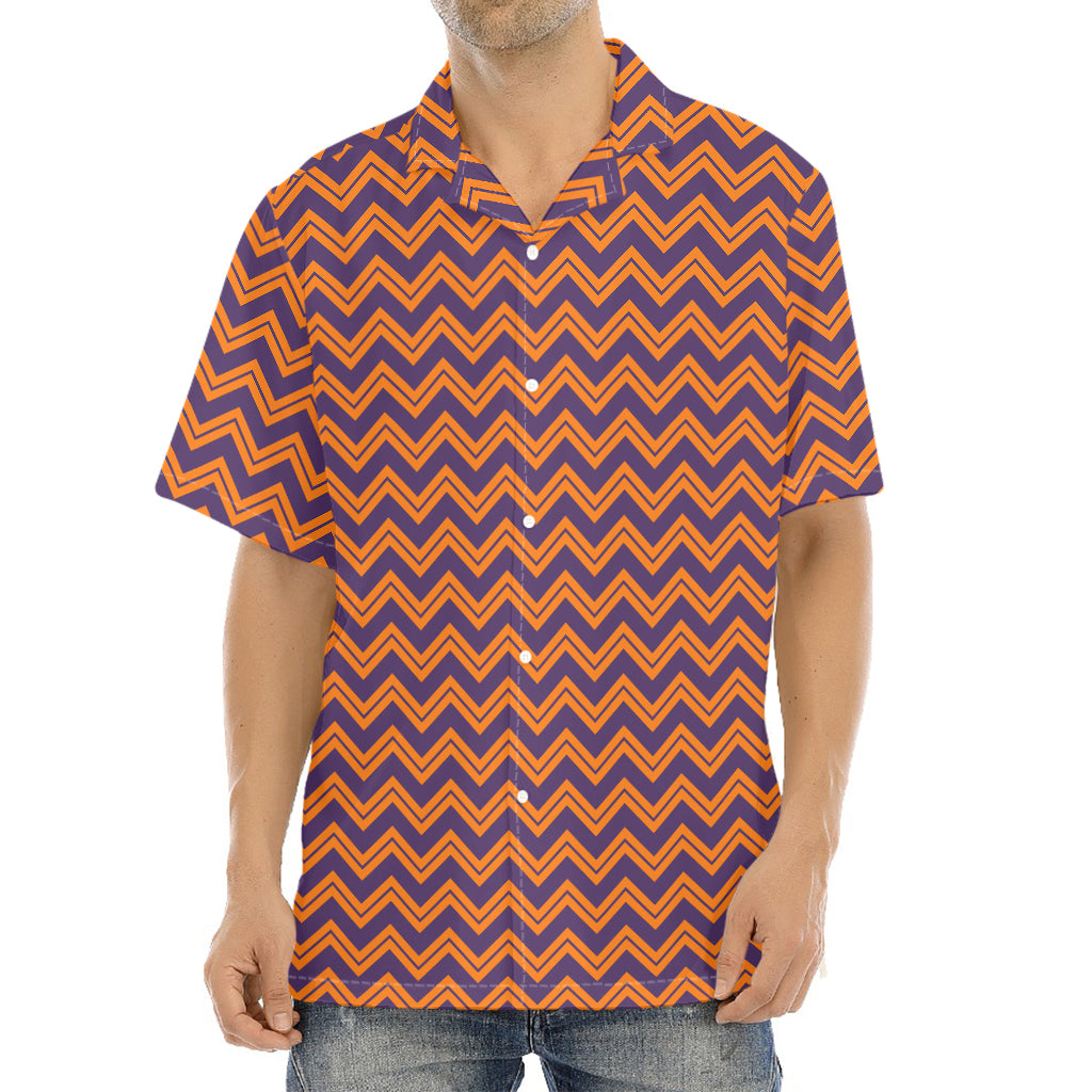 Halloween Zigzag Pattern Print Aloha Shirt