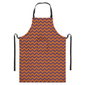 Halloween Zigzag Pattern Print Bib Apron With Pocket