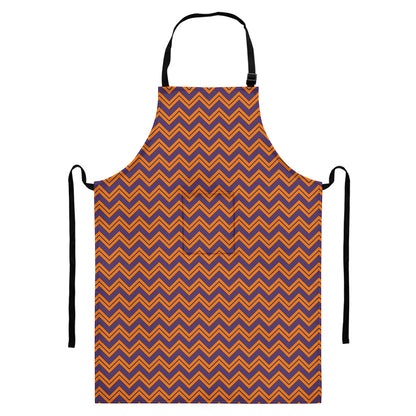 Halloween Zigzag Pattern Print Bib Apron With Pocket