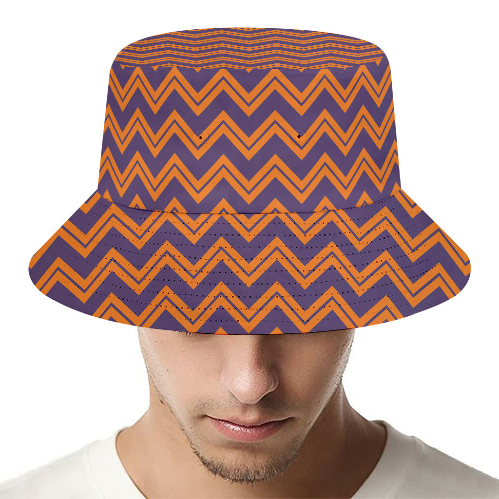 Halloween Zigzag Pattern Print Bucket Hat