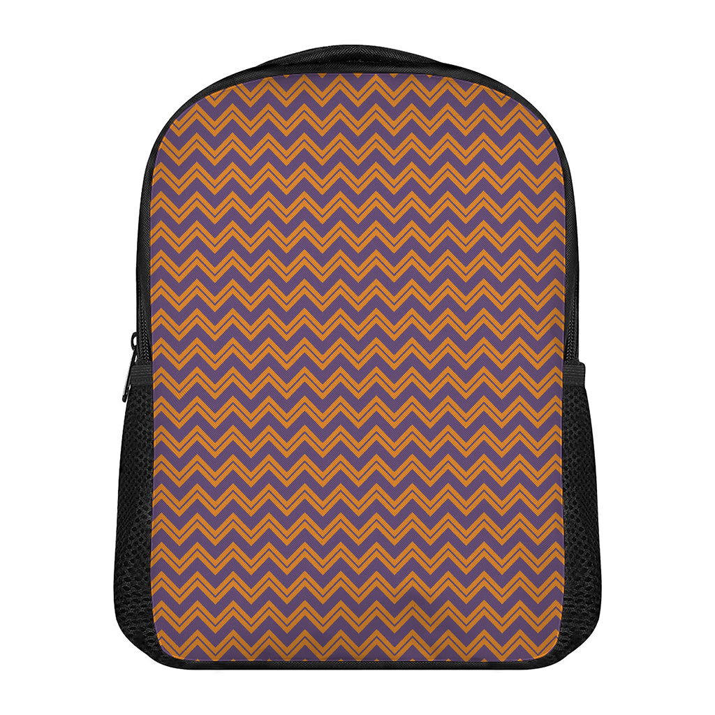 Halloween Zigzag Pattern Print Casual Backpack