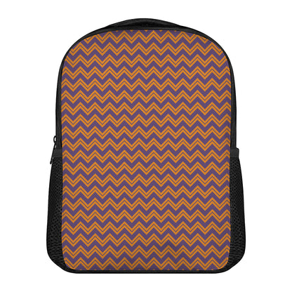 Halloween Zigzag Pattern Print Casual Backpack