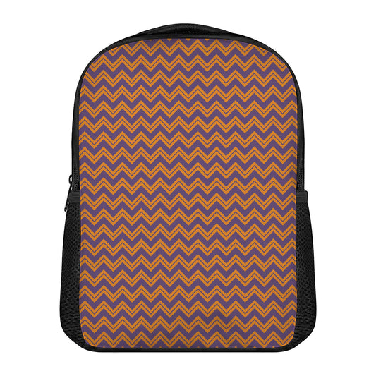 Halloween Zigzag Pattern Print Casual Backpack