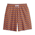 Halloween Zigzag Pattern Print Cotton Shorts
