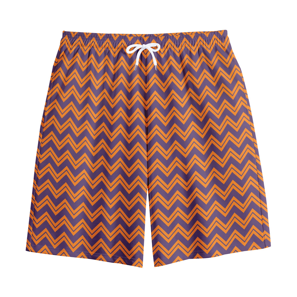 Halloween Zigzag Pattern Print Cotton Shorts