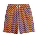 Halloween Zigzag Pattern Print Cotton Shorts