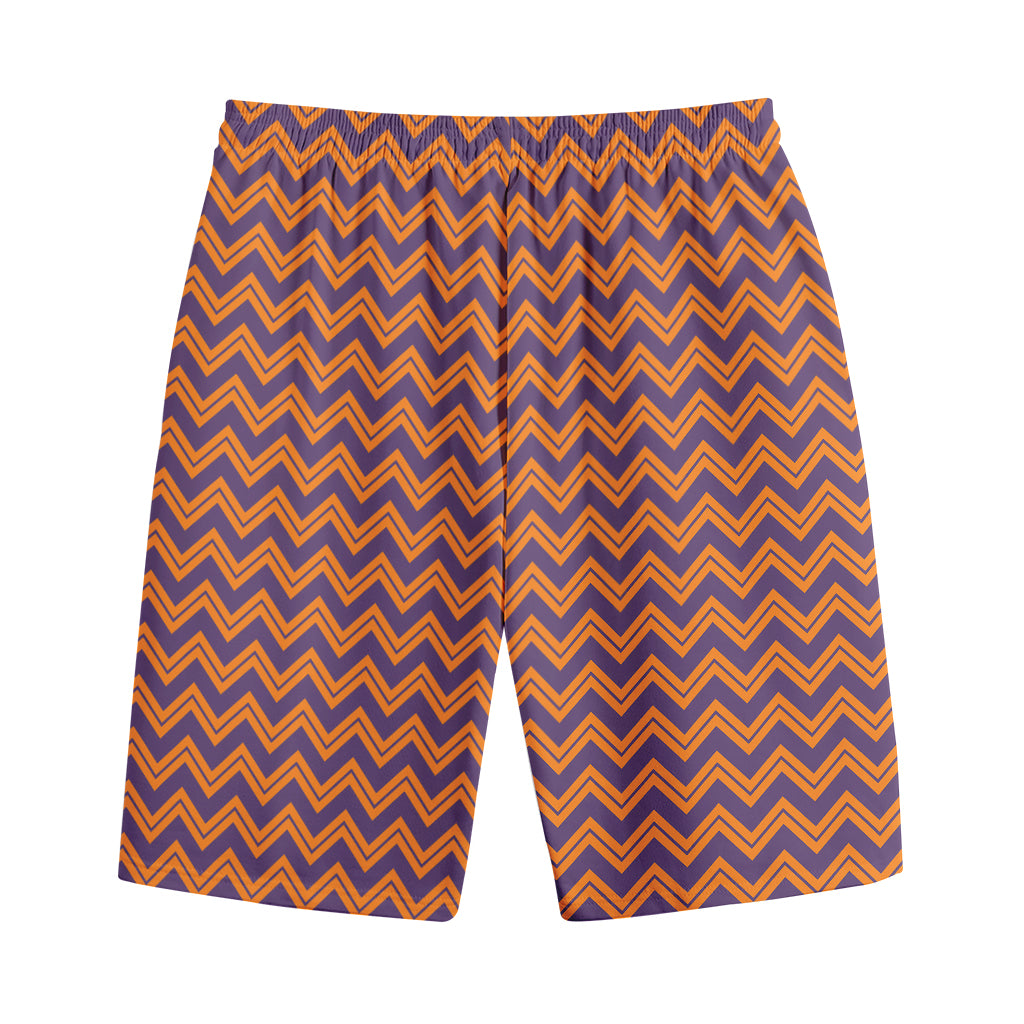 Halloween Zigzag Pattern Print Cotton Shorts