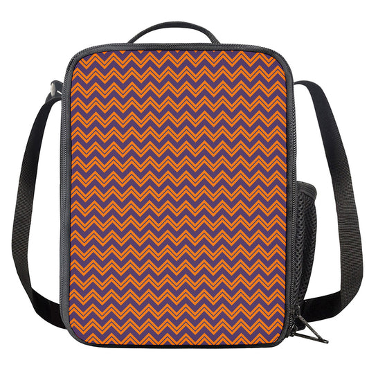 Halloween Zigzag Pattern Print Crossbody Lunch Bag
