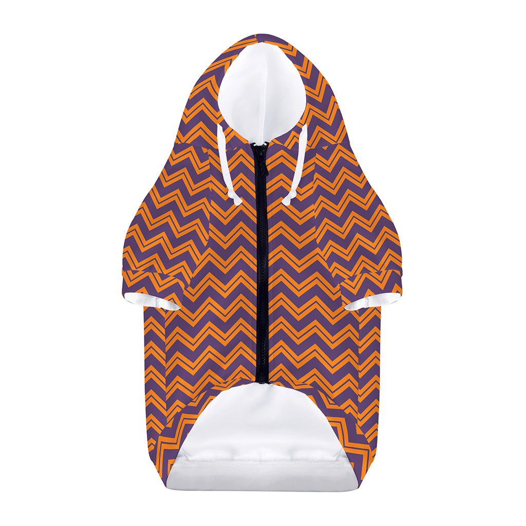 Halloween Zigzag Pattern Print Dog Zip Up Hoodie