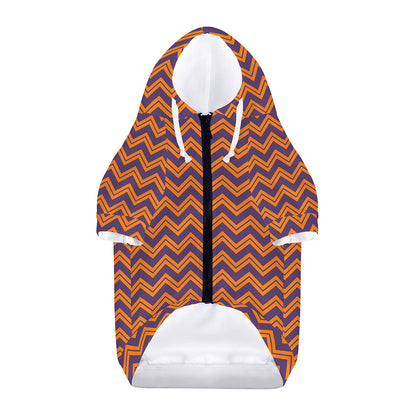 Halloween Zigzag Pattern Print Dog Zip Up Hoodie