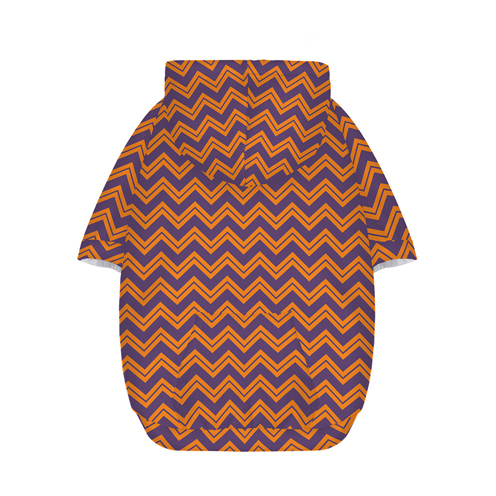 Halloween Zigzag Pattern Print Dog Zip Up Hoodie