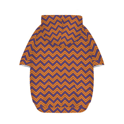 Halloween Zigzag Pattern Print Dog Zip Up Hoodie