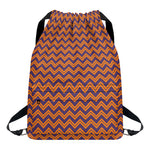 Halloween Zigzag Pattern Print Drawstring Backpack