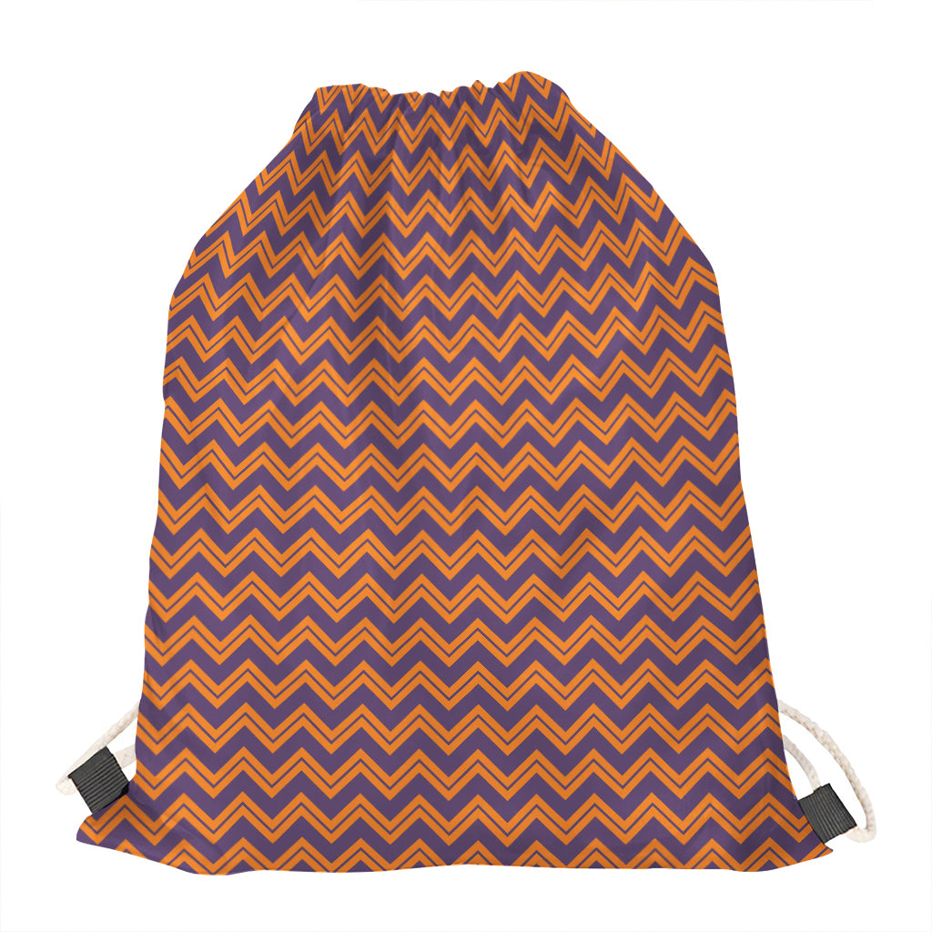 Halloween Zigzag Pattern Print Drawstring Bag
