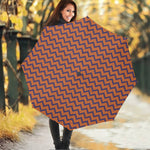 Halloween Zigzag Pattern Print Foldable Umbrella