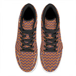 Halloween Zigzag Pattern Print High Top Leather Sneakers
