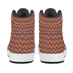 Halloween Zigzag Pattern Print High Top Leather Sneakers