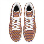 Halloween Zigzag Pattern Print High Top Leather Sneakers