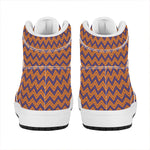 Halloween Zigzag Pattern Print High Top Leather Sneakers