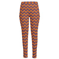 Halloween Zigzag Pattern Print High-Waisted Pocket Leggings