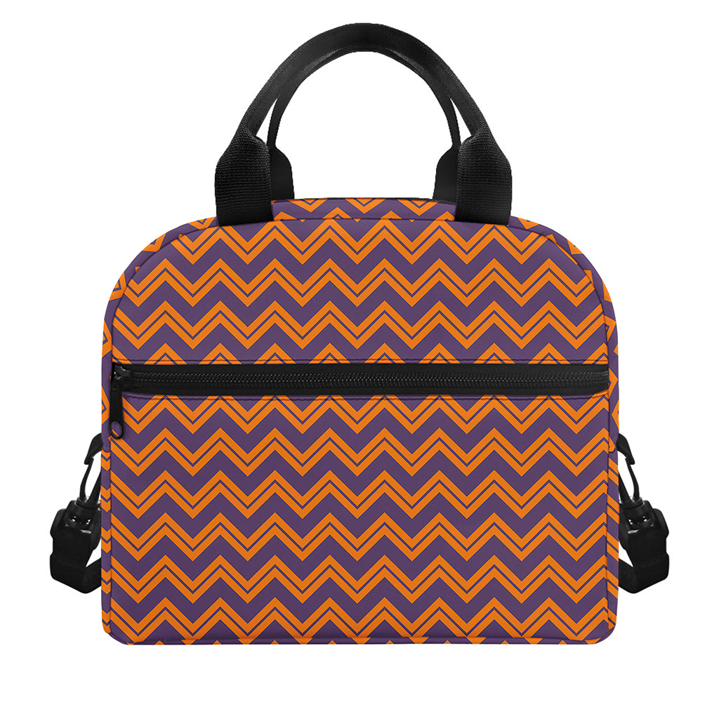 Halloween Zigzag Pattern Print Insulated Lunch Bag