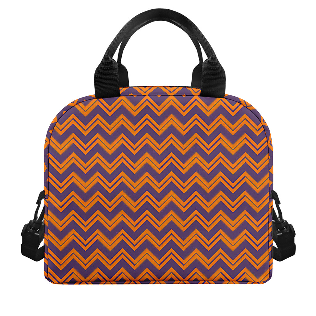 Halloween Zigzag Pattern Print Insulated Lunch Bag