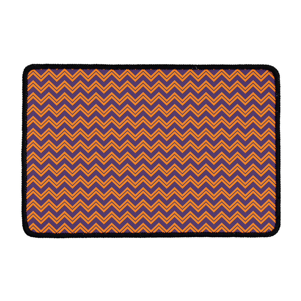 Halloween Zigzag Pattern Print Kitchen Mat