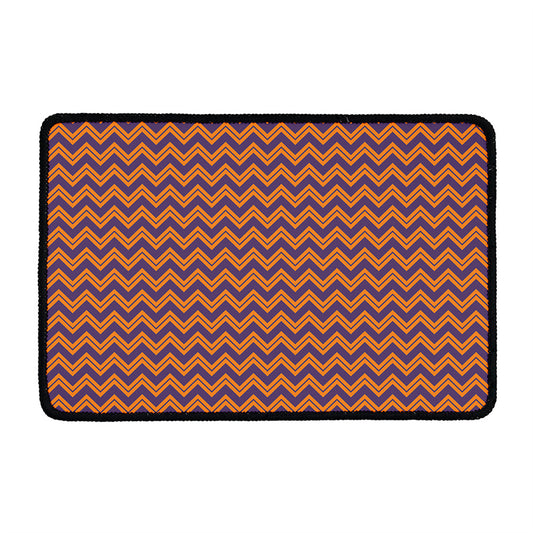 Halloween Zigzag Pattern Print Kitchen Mat