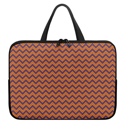 Halloween Zigzag Pattern Print Laptop Sleeve With Handle
