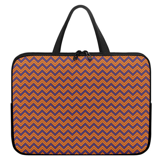 Halloween Zigzag Pattern Print Laptop Sleeve With Handle