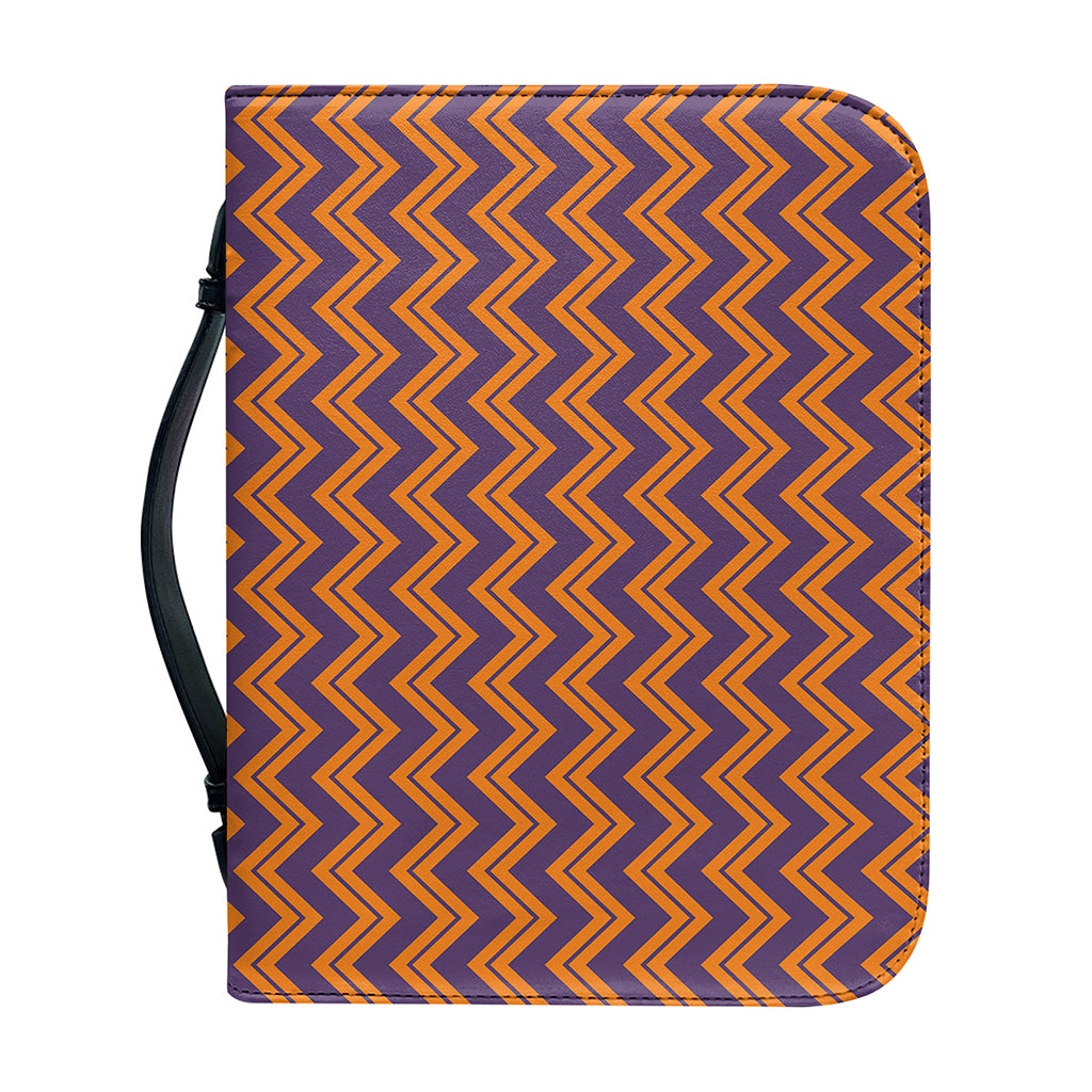 Halloween Zigzag Pattern Print Leather Bible Cover