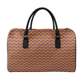 Halloween Zigzag Pattern Print Leather Duffel Bag
