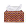 Halloween Zigzag Pattern Print Leather Tissue Box Cover