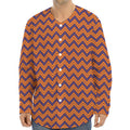 Halloween Zigzag Pattern Print Long Sleeve Baseball Jersey
