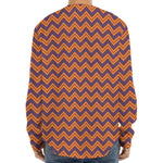 Halloween Zigzag Pattern Print Long Sleeve Baseball Jersey