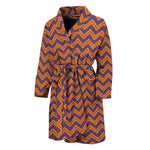 Halloween Zigzag Pattern Print Men's Bathrobe
