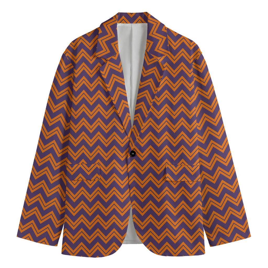Halloween Zigzag Pattern Print Men's Blazer