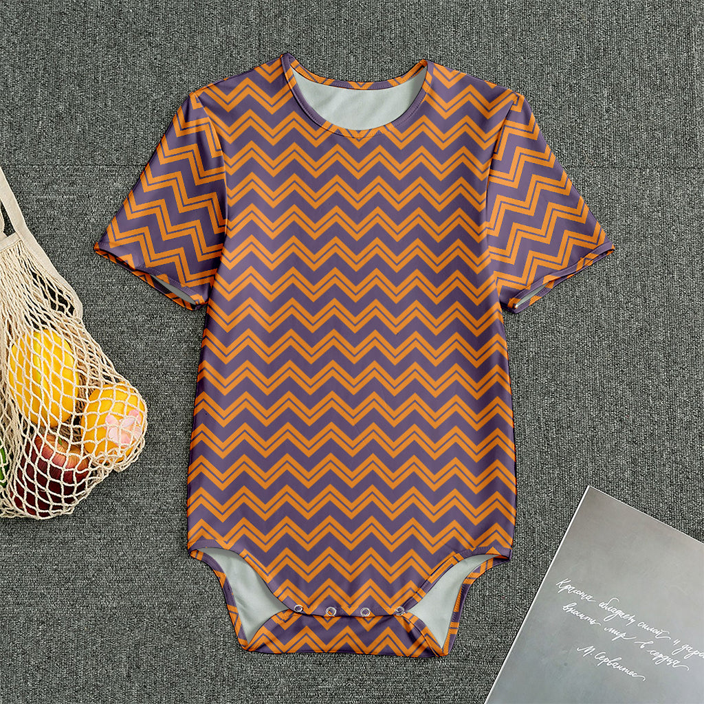 Halloween Zigzag Pattern Print Men's Bodysuit