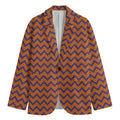 Halloween Zigzag Pattern Print Men's Cotton Blazer