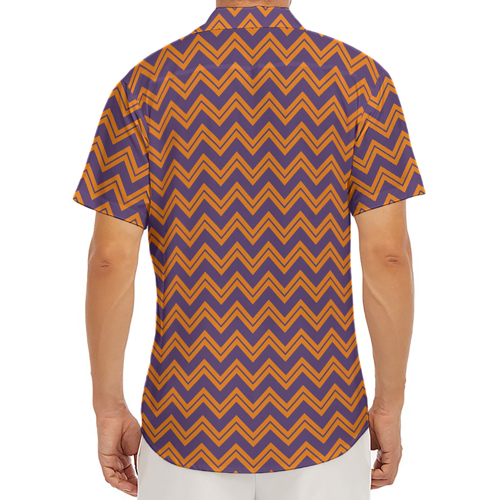 Halloween Zigzag Pattern Print Men's Deep V-Neck Shirt