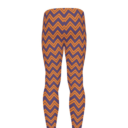 Halloween Zigzag Pattern Print Men's leggings