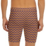 Halloween Zigzag Pattern Print Men's Long Boxer Briefs
