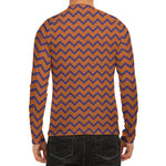 Halloween Zigzag Pattern Print Men's Long Sleeve Rash Guard