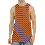 Halloween Zigzag Pattern Print Men's Muscle Tank Top
