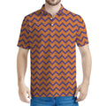 Halloween Zigzag Pattern Print Men's Polo Shirt